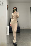 Marc le bihan shoulder lace long -sleeved dress 2864 tilleul